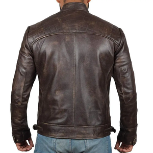 Customized High Quality Leather <b>Jacket</b> Male Oversized Motorcycle <b>Cycling</b> Suit <b>Men</b> Slim Fit Short Coat Casual Style - Product Image 5