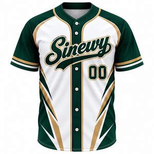 Camiseta de Béisbol Sinewy Personalizada con Nombre y Número, Sublimada, de Poliéster que Absorbe la Humedad, Unisex para Adultos, Manga Corta, Cierre de Botones - Product Image 3