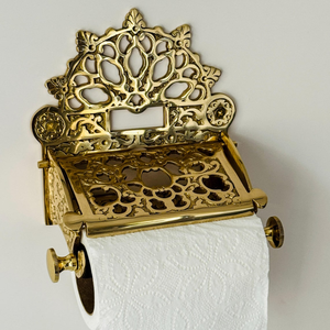 Victorian Polished <b>Brass</b> <b>Toilet</b> Paper <b>Holder</b> Vintage Bath Hardware Wall Mounted <b>Brass</b> <b>Toilet</b> <b>Roll</b> <b>Holder</b> Classic Bathroom - Product Image 4