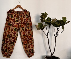 Joggers bohemios con estampado de lavado de piedra para mujer, cómodos pantalones bombachos de satén, cordón de Yoga transpirable, diseño holgado frontal plano para - Product Image 2