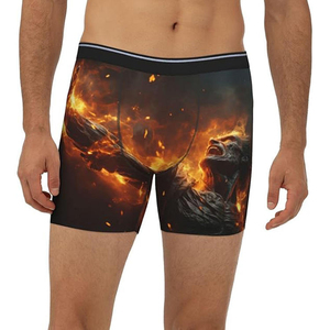 <b>Custom</b> Men's Luxury <b>Boxer</b> Briefs Polyester Comfortable Breathable Quick Dry Mid-Rise Underwear OEM Private Label Wholesale - Product Image 3