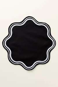 Manteles individuales Bearfit hechos a mano con bordado Madline, 100% algodón, lona orgánica, ecológicos, estilo europeo, con rayas azules - Product Image 5