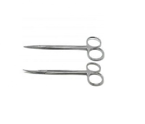 <b>Safety</b> Point Kelly <b>Scissors</b> Straight and Curved 7" Sharp/Sharp Dental Surgical Medical ENT - Product Image 1