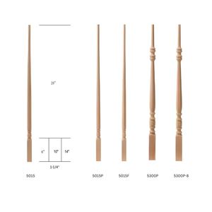 Baluster Solid Wood Red Oak Staircase Spindles Traditional Design Star Parts from EFS Factory Viet Nam - Product Image 2