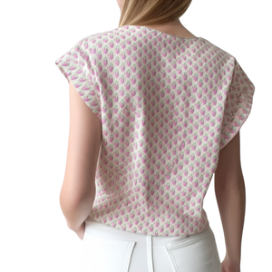 Camisa Elegante de Verano para Mujer, Fabricada en Vietnam, OEM ODM, Prenda Tejida Informal, Sostenible, de Secado Rápido, Cuello Redondo, Algodón/Spandex - Product Image 3