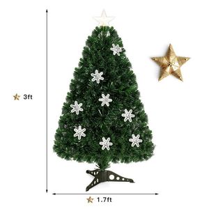 Albero di Natale Artificiale LED con Fiocchi di Neve 3/4/5/6 Piedi Decorazioni Natalizie - Product Image 2