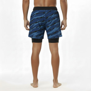 Custom Logo Men's Double <b>Layer</b> Blank Sports Athletic Workout Running Gym Shorts With Liner Training Gym Mens Short - Product Image 2