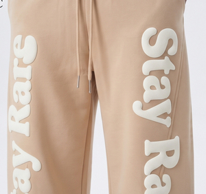 Men Cotton <b>Puff</b> Printing Sweat Pants High Drawstring Waist Baggy Men's Trouser Casual Full Length Winter Wear Sweat Pants Men - Product Image 4
