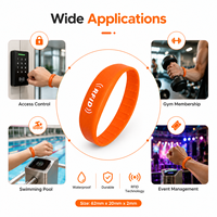 Bracelet RFID personnalisé 13,56 MHz pour contrôle d'accès, 125 kHz, bracelet RFID en silicone pour la gestion des présences, bracelet RFID étanche pour hôtel