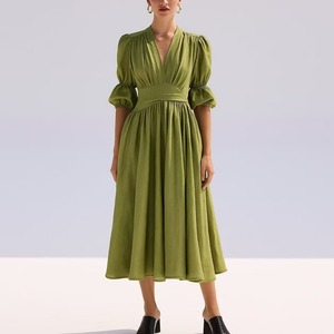Custom Wholesale Elegant Woven Casual <b>Dress</b> for Women - Product Image 3