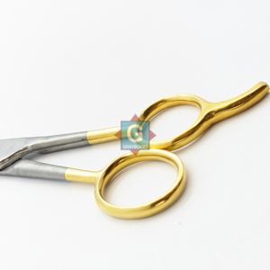 Professional Hair <b>Thinning</b> Scissors Stainless Steel Blades 32 Teeth Right Handed Long Handle Gold Finish - Product Image 6