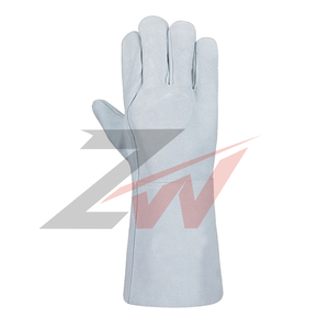 Gants de protection en cuir gris robuste sur mesure, résistants à la chaleur, en croûte de cuir de vachette, pour la sécurité électrique, fournisseur OEM, vente en gros - Product Image 6