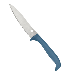 Couteaux de cuisine professionnels à lame dentelée avec manche ergonomique bleu en acier inoxydable pour couper le pain, les fruits et les tomates - Product Image 1