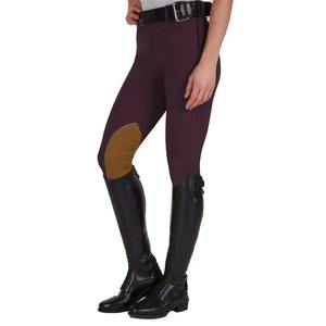 Pantalon d'équitation pour femme taille haute, longueur cheville, en tricot Spandex Nylon extensible dans les quatre sens, couleur unie avec empiècements - Product Image 5