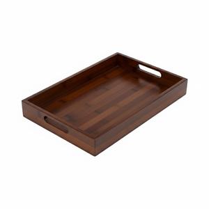 Bandeja de Servir Rectangular Moderna de Madera con Asas, Plato Ecológico Natural para Té y Comida, Accesorio de Decoración para Cocina y Hogar en Oferta - Product Image 1