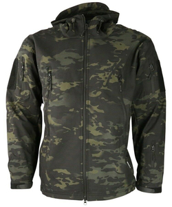 Men's <b>Camouflage</b> Fleece Hooded Jacket Zipper Closure Waterproof Windproof Casual Regular Fit 100% Cotton Material Winter Wear - Product Image 1