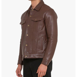 Chaqueta de Cuero PU Personalizada para Hombre, Estilo Casual Elegante, Resistente al Viento, con Cuello Bordado, Cierre de Cremallera, Estilo Urbano, Servicio OEM - Product Image 3