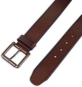 Cinturón Casual de Cuero Genuino para Hombre, Hebilla de Cobre Rectangular, Diseño de una Sola Pieza, Color Sólido, Duradero - Product Image 4