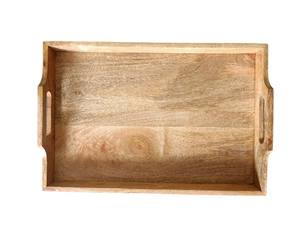 Plateau de service multifonctionnel en bois Art Déco avec poignée métallique, luxe moderne, rangement pour mariage - Product Image 2