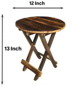 Brass Accent Solid Wooden Foldable Stool Handmade <b>Portable</b> Seating Furniture Rustic Home Decor Compact Folding <b>Seat</b> - Product Image 2
