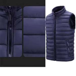 Gilet matelassé léger à capuche personnalisé, chaud et compressible, sans manches, grande taille, pour homme, hiver - Product Image 4
