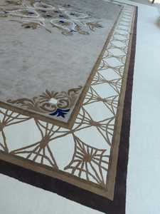 Venta Directa de Fábrica: Alfombra de Lana Lujosa Hecha a Mano con Diseño Bordado Multicolor para Decoración de Pisos en Sala de Estar - Product Image 3