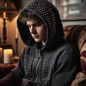 เสื้อฮู้ดซักกรดสำหรับผู้ชายเสื้อผ้าแนวสตรีทแวร์ผ้าฝ้ายพิมพ์ลายกราฟิกแบบ Y2K 100% คุณภาพสูงโอเวอร์ไซส์ - Product Image 2