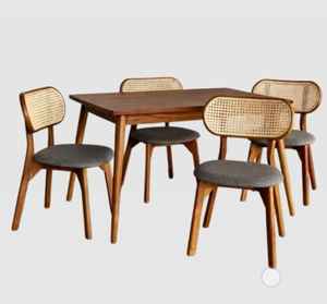 ชุดโต๊ะอาหาร เก้าอี้หวาย และโต๊ะรับประทานอาหาร เฟอร์นิเจอร์สำหรับรับประทานอาหาร - Product Image 4