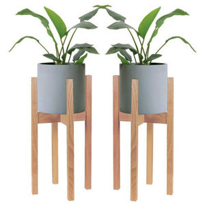 Support de plante en bois d'acacia massif de qualité supérieure, rond, surélevé, pour plantes d'intérieur, décoration maison et bureau - Product Image 5