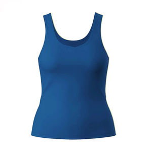 Débardeur élégant sans manches pour femme en coton doux, idéal pour l'été, la gym, le yoga et la course à pied, avec décoration en dentelle - Product Image 1