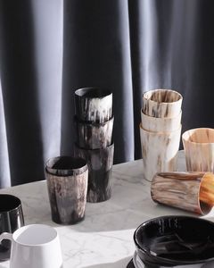 Verre à cocktail décoratif en corne de buffle, fait main, écologique, vaisselle de bar de qualité supérieure, récipient à boire traditionnel - Product Image 1