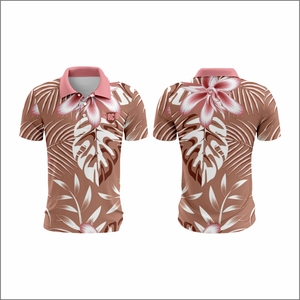 Camiseta polo de golf con estampado floral personalizado para hombre, transpirable, talla grande, sublimación, ropa informal de moda. - Product Image 1