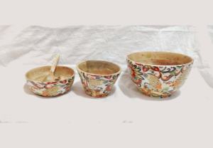 Ensemble de 3 bols à salade imprimés en bois, vaisselle de cuisine, qualité alimentaire, différentes tailles, motif floral - Product Image 4