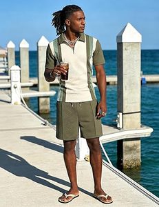 Men Summer <b>Knitted</b> Embroidered 100% Cotton Quick Dry Short Sleeve Custom Logo Joggers Suits <b>Set</b> Shirt and Short <b>Set</b> - Product Image 2