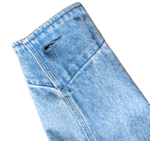 Chaqueta de Mezclilla Lavada para Hombre, Corte Regular, Cuello Camisero, Cierre de Cremallera, Color Sólido, Estilo Casual Otoñal, Material de Algodón - Product Image 3