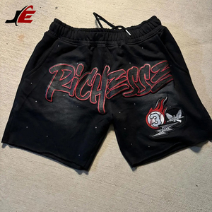 2025 Summer Men's Casual Streetwear <b>Shorts</b> 100% Acid Washed Cotton Loose Fit with Embroidered <b>Technics</b> - Product Image 2