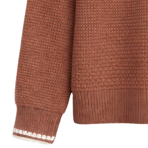 Chaqueta de punto suave para mujer con cremallera frontal, punto gofrado, borde festoneado, manga larga, cárdigan informal para uso diario. - Product Image 6