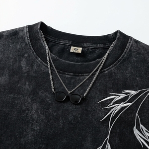 Men's Vintage Polyester T-Shirt Short Sleeve O-Neck Casual Striped Pattern Regular Fit Breathable Jersey <b>Knitted</b> Embroidered - Product Image 5