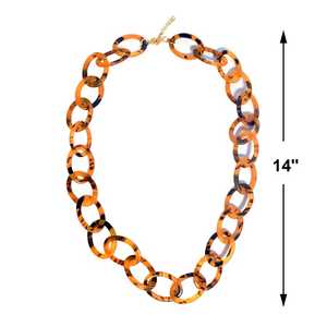 Collection de colliers en résine faits à la main, colliers chaîne statement modernes et colorés, bijoux longueur opéra - Product Image 2