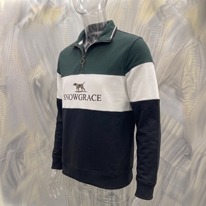 Veste à col montant Snowgrace pour homme, à blocs de couleur, avec fermeture éclair quart de tour, manches longues, logo brodé, coupe classique, toutes saisons, en polyester - Product Image 4