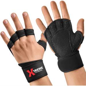Gants de sport antidérapants personnalisés avec logo, surface en néoprène et silicone, support pour poignets, ventilés, pour entraînement et cross-fit - Product Image 1