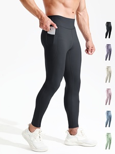 Leggings de compression pour hommes, flexibles, extensibles, confortables, pour l'entraînement, respirants, anti-humidité, avec soutien - Product Image 5