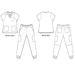 Ensemble de blouses médicales pour femmes, vert olive, haut à col en V, poches, pantalon à cordon, uniformes d'hôpital, toile 100% coton, logo personnalisé, toutes saisons - Product Image 6