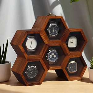 Organizador de Relojes de Madera con Cojines Suaves, Estuche de Exhibición de Relojes de Madera con Cerradura y Llave de AYAANS - Product Image 4