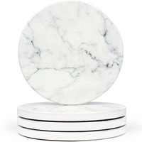 Sous-verres en marbre naturel de qualité supérieure pour boissons, avec surface polie et lisse, accessoires de table élégants pour la maison et le bureau