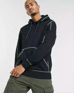 3D personnalisé pour la broderie 100% coton hiver hommes femmes sweat à capuche surdimensionné Hip Hop unisexe lavage à l'acide point contrasté sweat à capuche - Product Image 1