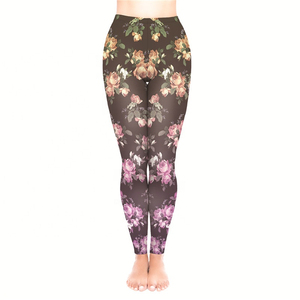 Leggings de Yoga para Mujer, Largo hasta el Tobillo, Diseño Nuevo, Estampado de Rosas Negras, Suaves y Elásticas, Proveedor Directo de Pakistán - Product Image 1