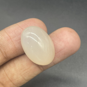 HAYAAT GEMS - Piedra Preciosa de Piedra Lunar Blanca Natural, Cabujón Ovalado |   Piedra Pulida Lisa de 20x14.4x10mm, 23.05 Quilates, para Fabricación de Joyas - Product Image 2