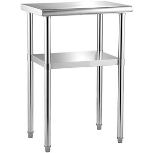 Tavolo da Lavoro in Acciaio Inox 24 X 18 X 36 Pollici, Capacità di Carico 600 libbre, Ripiano Inferiore Regolabile, Banco da Lavoro in Metallo Resistente - Product Image 6