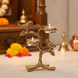 Metal Love Birds <b>Tree</b> Candle Holder Gold Romantic Tea Light Centerpiece Home <b>Decor</b> Gift for Wedding Anniversary Valentine - Product Image 6